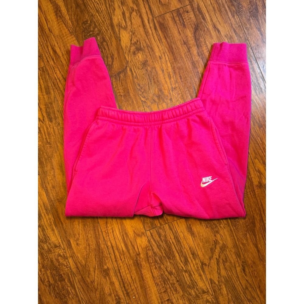 Nike Sportswear Essential Fleece Joggers Hot Pink Sweatpants Womens XS